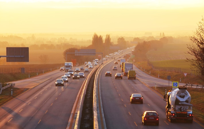 Trucks on highway