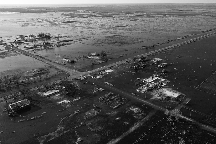 Hurricane damaged area