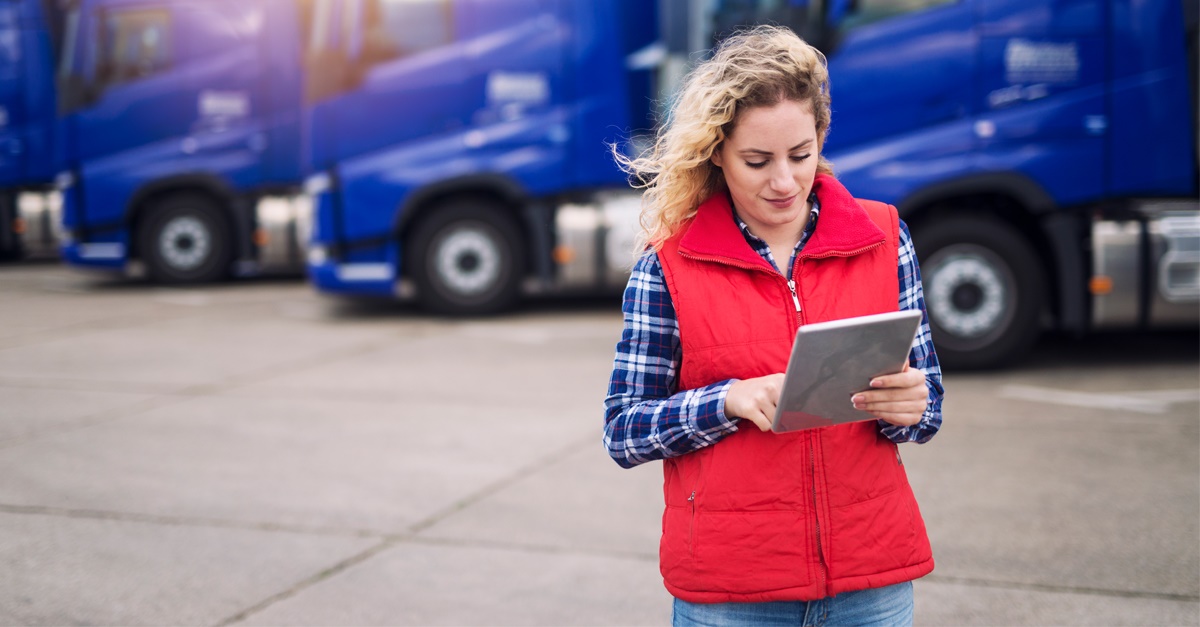 Driver Shortage image of female truck driver