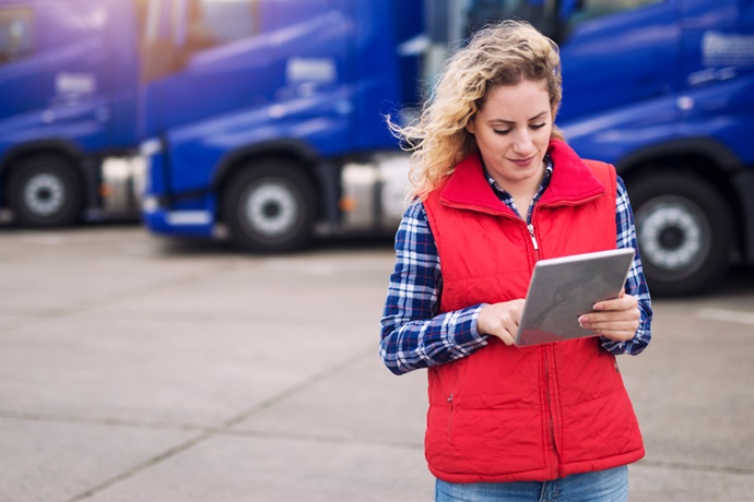 Driver Shortage image of female truck driver