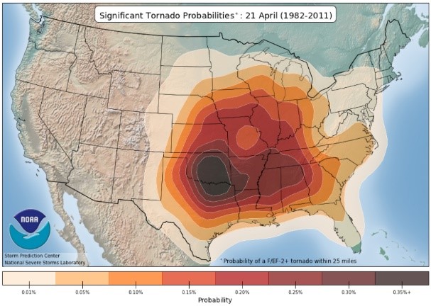 Tornado Probability Map