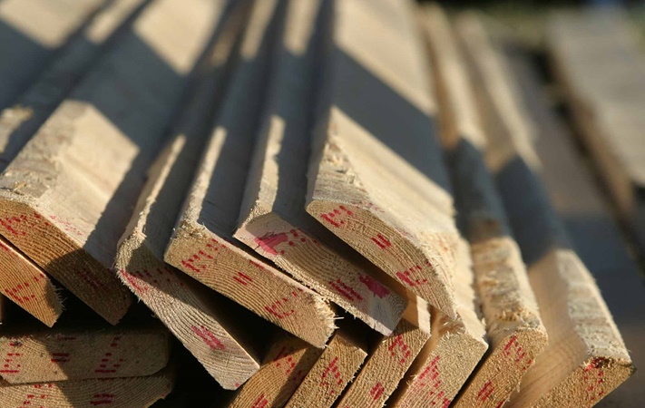 Pile of lumber wood