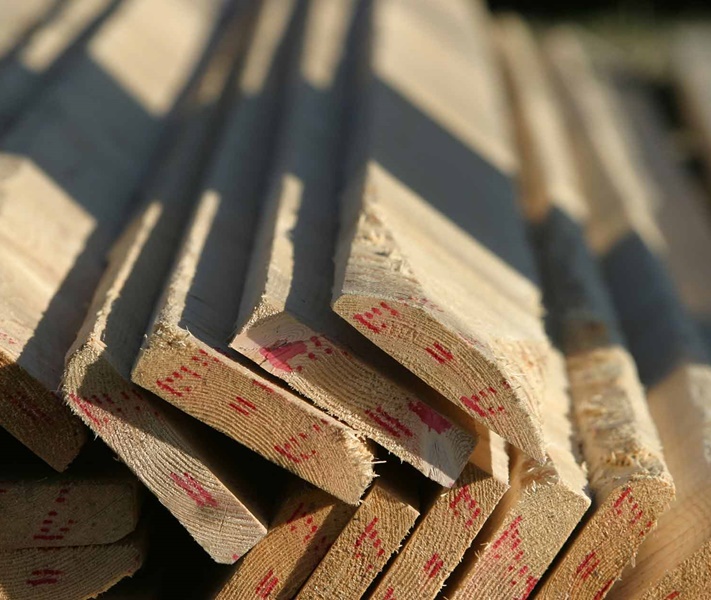 Pile of lumber wood